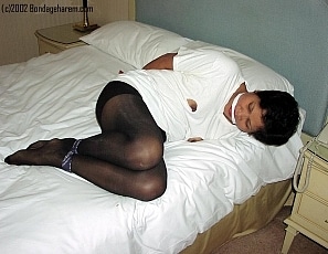 AZN_MAHELL_-_Bound_On_Bed_Pantyhose